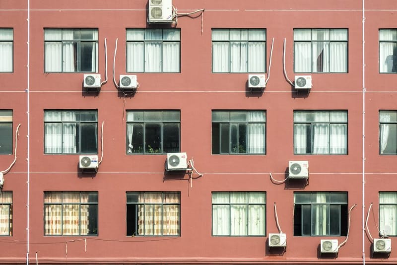 Two outdoor heat exchange units side by side